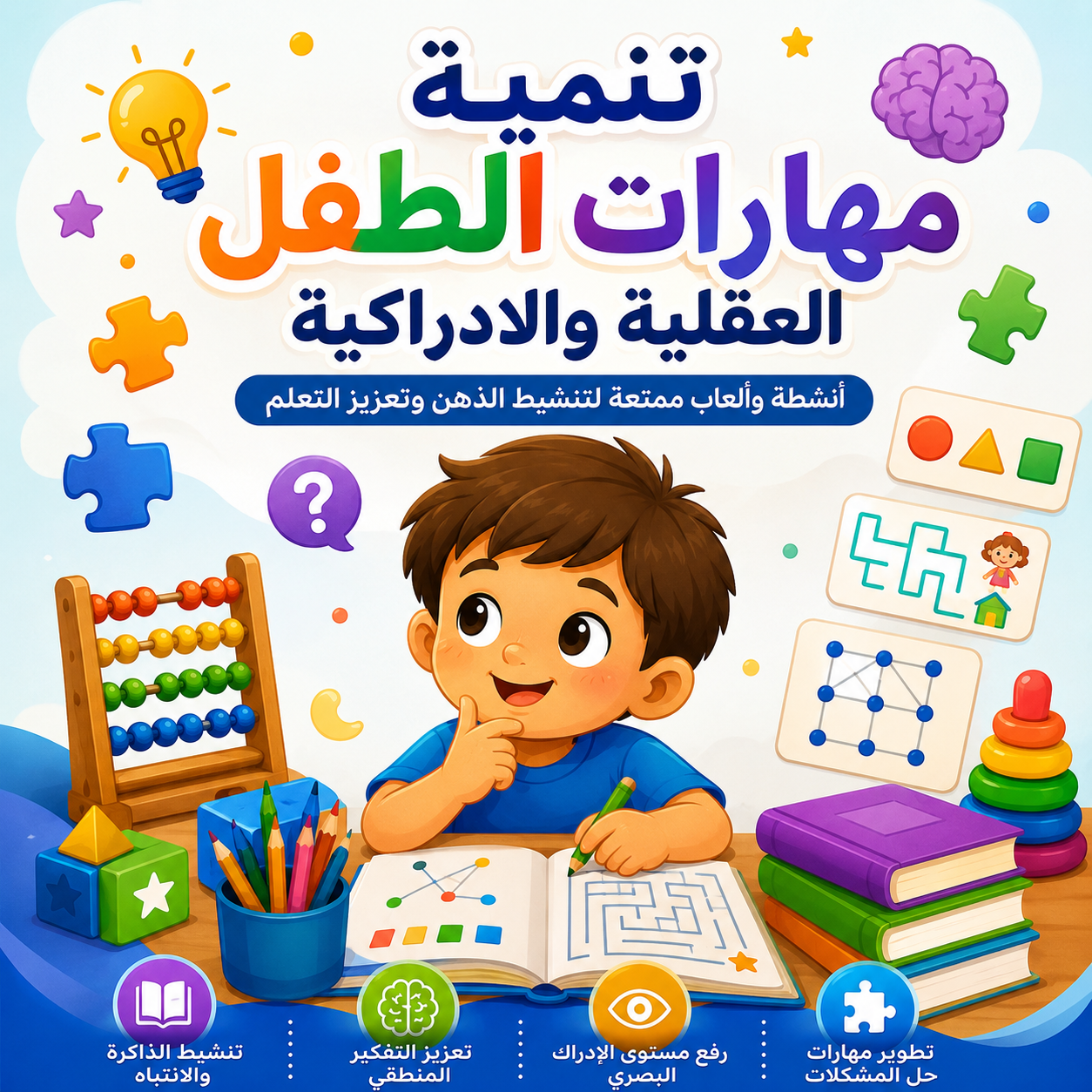 كتاب تنمية المهارات العقلية للطفل 🧠✨